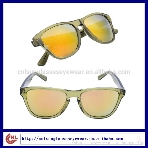 Top quality green frame sunglasses with mirrored polarized lens